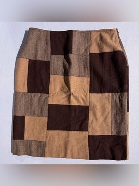 Pierre Cardin Vintage Patch Top Stiched 1970’s Style Wool Lined Skirt 16W